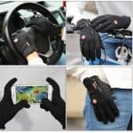 Warme water- en windafstotende touchscreen handschoenen met zachte fleece voering-Koopje.com