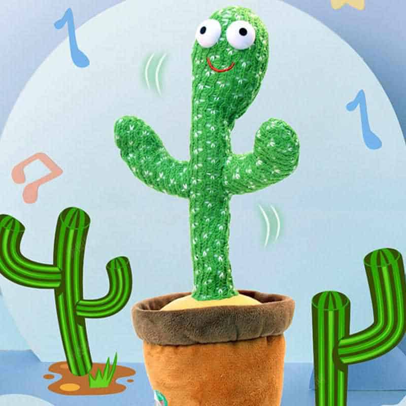 Cactus Dansant Parlant - Peluche Sensorielle Avec 120 Chansons, Lumières - Répète La Voix - Télécommande - Cadeau Enfant Déco