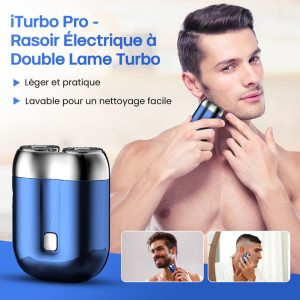 iTurbo Pro - Rasoir Électrique Double Lame Turbo