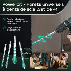 Powerbit - Forets universels à dents de scie (Set de 4)
