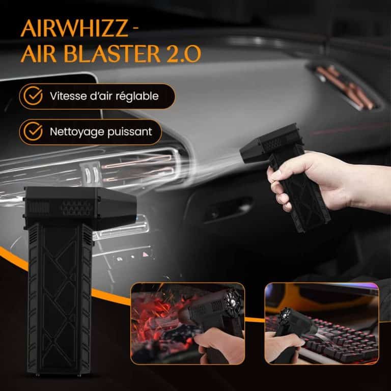 Souffleur à Air Comprimé Rechargeable - 200 000 Tr/min, Batterie 8000 MAh | Pour Nettoyage PC, Clavier, Voiture - 6