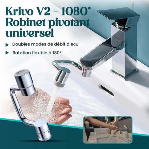 Krivo V2 – Robinet Pivotant Universel à 1080°