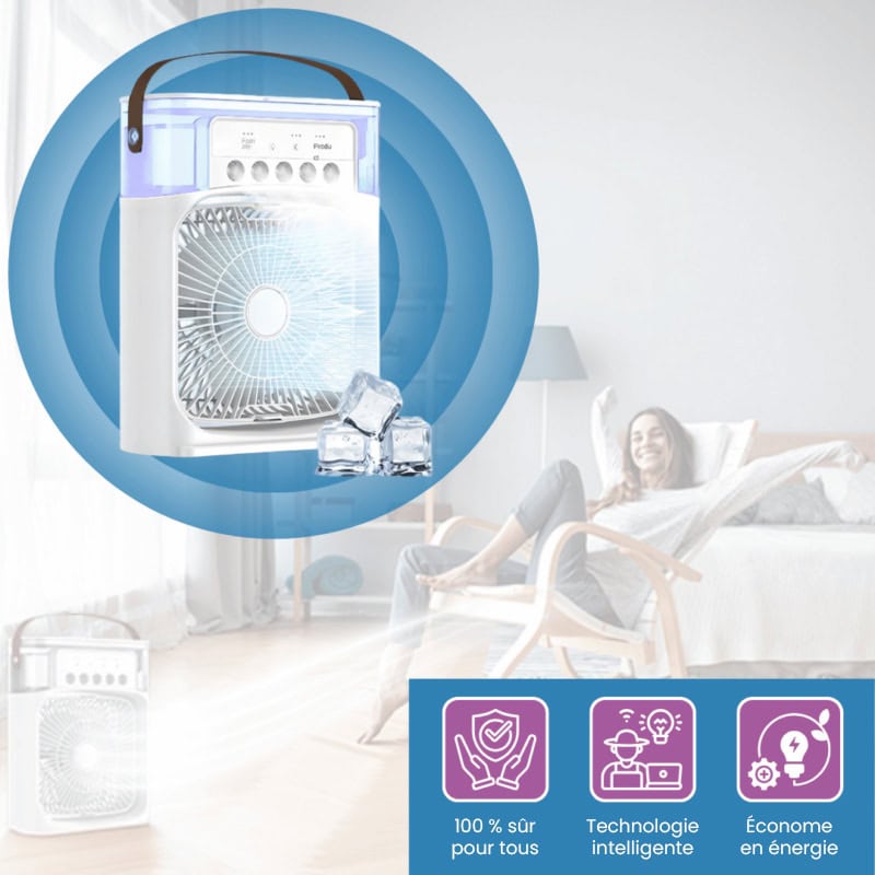 EVOCOOL – Mini climatiseur portable 3-en-1 pour une fraîcheur immédiate
