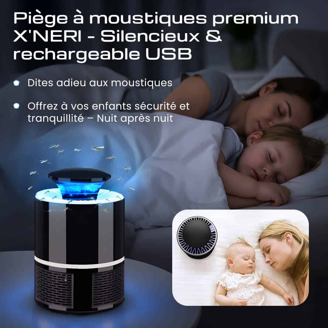 Piège à moustiques premium X'NERI – Silencieux &amp; rechargeable USB