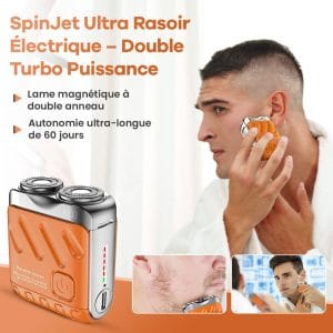SpinJet Ultra Rasoir Électrique – Double Turbo Puissance