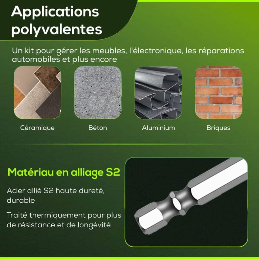 Lot De 5 Embouts De Tournevis Cruciformes K5 Magnétiques - Pour Perceuse électrique, Antidérapants, Haute Dureté
