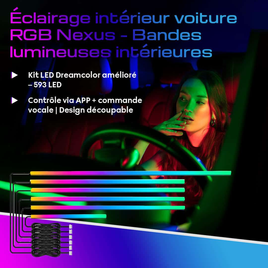 Éclairage intérieur voiture RGB Nexus – Bandes lumineuses intérieures