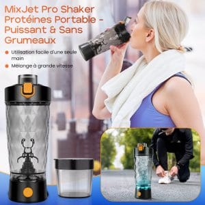 MixJet Pro Shaker Protéines Portable – Puissant & Sans Grumeaux