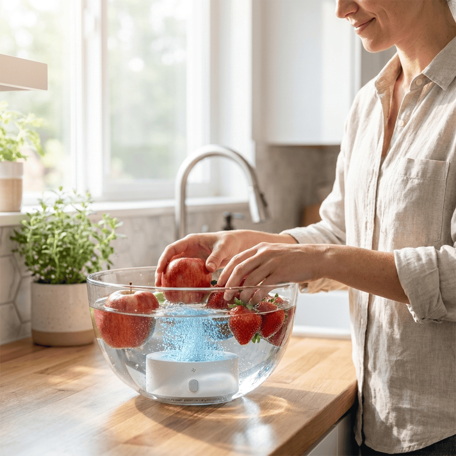 CleanShield Nettoyeur de fruits et légumes – Élimine pesticides, cire et bactéries en 5 minutes