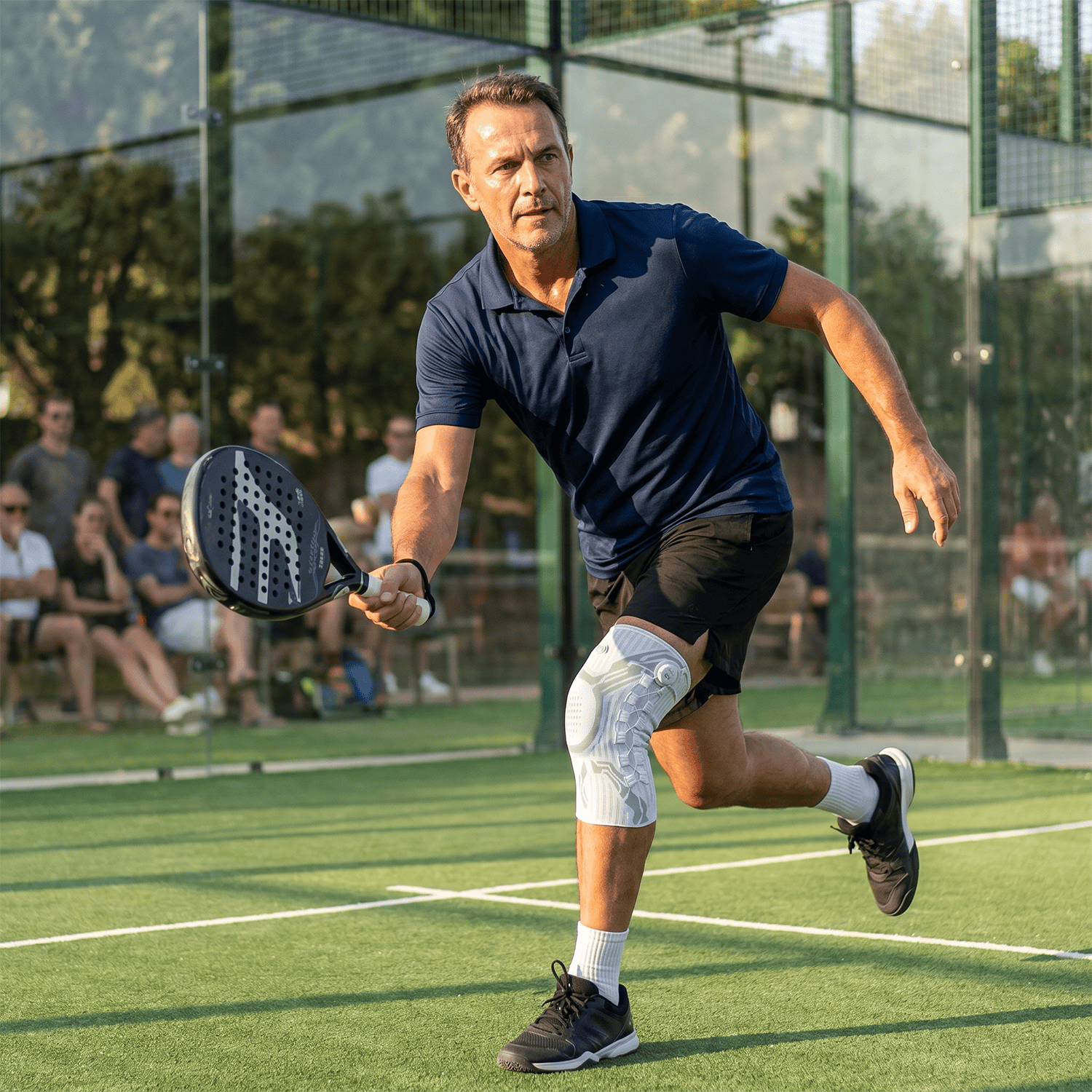 NexusBrace Pro – Genouillère réglable avec molette pour une compression et un maintien instantanés