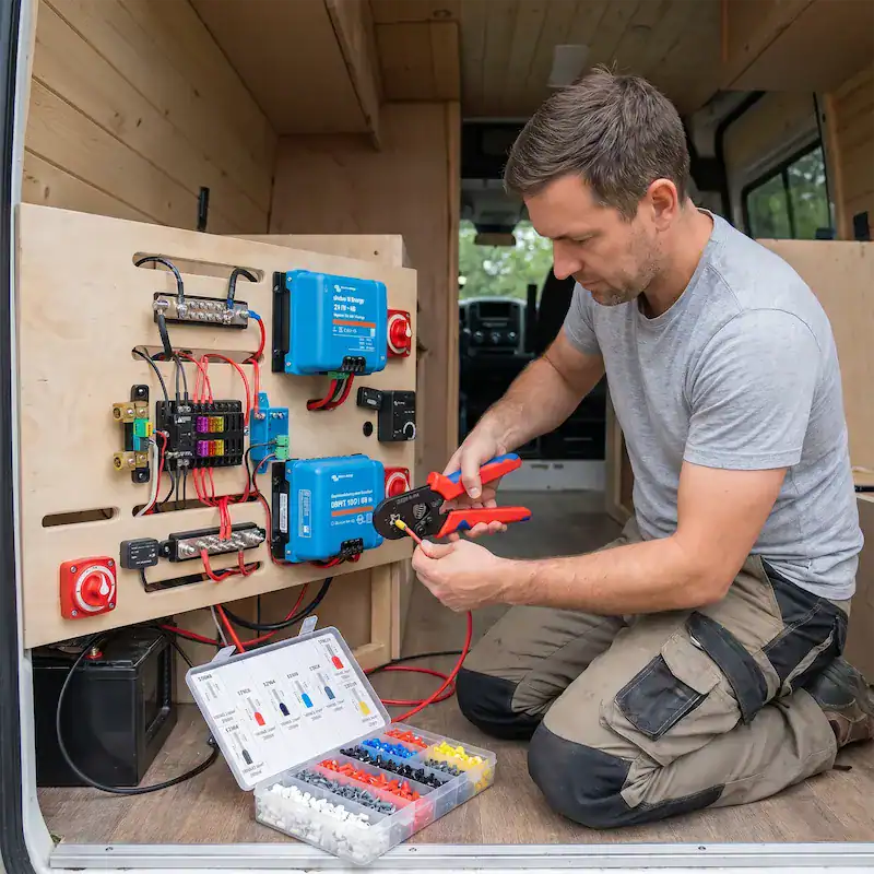 Aménageur de camping-car utilise la ProCrimp pour le câblage 12V