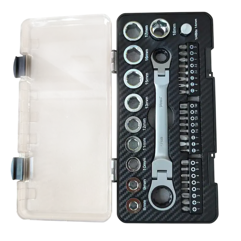 SwiftBolt Pro coffret à cliquet 36 pièces avec tête pivotante