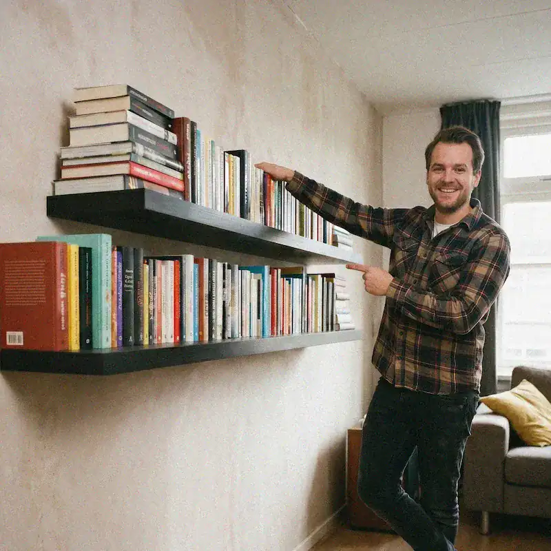Étagère avec livres sur placo avec Teckfix